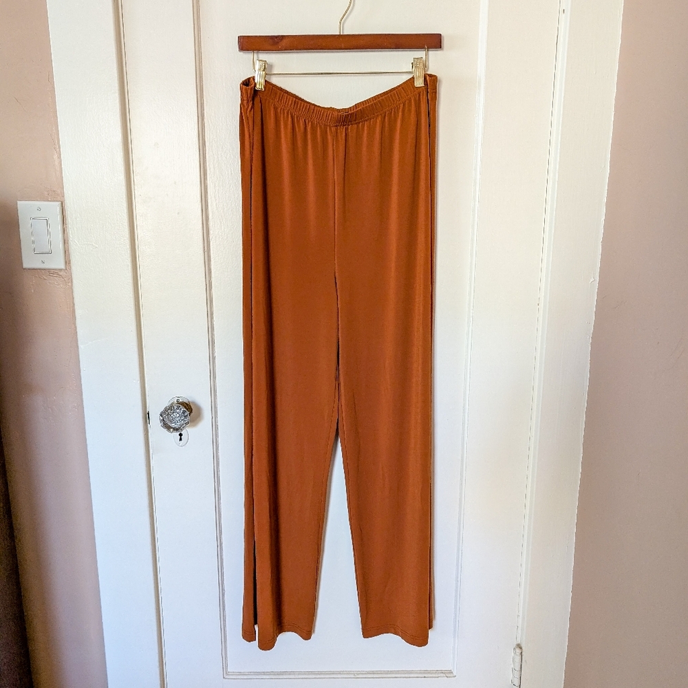 Vintage Bob Mackie Wearable Art Wide Leg Sienna Orange Pants - Size L